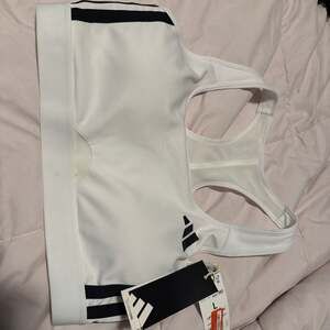 adidas Optime Essentials Powerreact Medium Support Training Bra White L